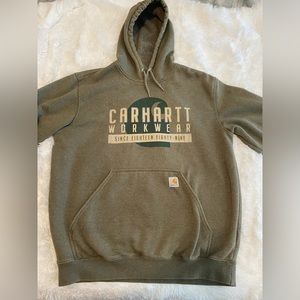 Carhartt distressed OD green hoodie